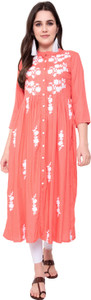 Purvija Kurties Women Embroidered Flared Kurta