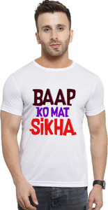 iShoppe Typography Men Round Neck White T-Shirt