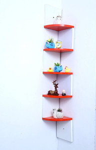 flipshoppee Bright and beautiful, MDF Zigzag Corner Wall Mount Shelf Unit/Racks and Shelves/Wall Shelf/Book Shelf/Wall Decoration Wooden Wall Shelf