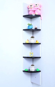 flipshoppee Bright and beautiful, MDF Zigzag Corner Wall Mount Shelf Unit/Racks and Shelves/Wall Shelf/Book Shelf/Wall Decoration Wooden Wall Shelf