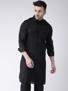 Hangup Men Solid Pathani Kurta