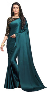 chovatiya entreprise Solid/Plain Daily Wear Cotton Blend Saree