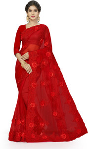 manvaa Embroidered Bollywood Net Saree