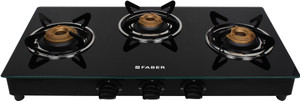 FABER Cooktop Splendor 3BB BK Stainless Steel Manual Gas Stove