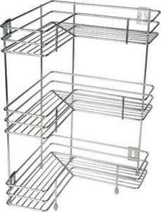 AK HUB Utensil Kitchen Rack Steel Multipurpose Use ( 3 Layer ) Stailess Steel Storage