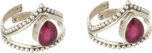 jsaj Toe ring Chutki bichiya 925 Sterling silver GARNET STONE TOERING For womens comfortable durable Silver Onyx Sterling Silver Plated Toe Ring