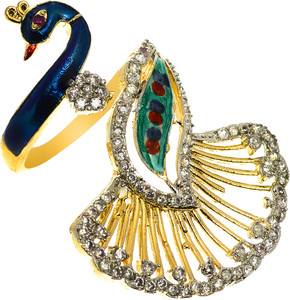 HETPRIT Brass Diamond Brass Plated Ring