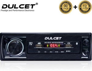 DULCET DC-2020X Double IC High Power Universal Fit Mp3 Car Stereo with Dual USB/Bluetooth/FM/AU/Remote & Built-in Equalizer with Bass & Treble Control [Also, Includes a Free 3.5mm Premium Aux Cable] DC-2020X Car Stereo