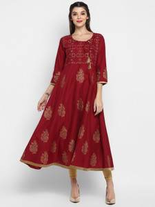 G Kurties Women Bandhani Anarkali Kurta