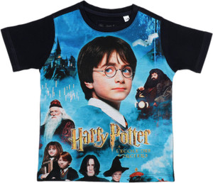 HARRY POTTER Boys Printed Cotton Blend Regular T Shirt