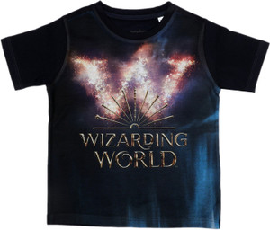 HARRY POTTER Boys Typography, Printed Cotton Blend Regular T Shirt