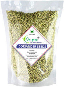 GO GRASS Coriander Green Dry Seeds Organic Whole 100% Pure (Dhaniya Sabut)