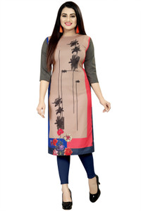maruti fab Women Floral Print, Colorblock A-line Kurta