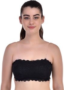 Lady Nice Black Color Cup Style Transparent Strap Women Bralette Lightly Padded Bra