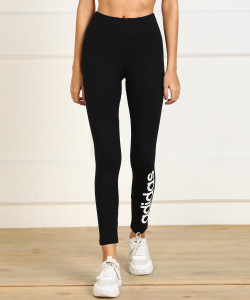 ADIDAS Printed Women Black Tights