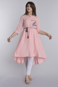 इश्कृति महिलाओं के लिए एम्ब्रॉइडरेड हाई लो कुर्ता