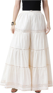 SriSaras Regular Fit Women Cream Trousers