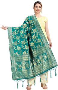 jennydesigner Jacquard Woven, Embellished Women Dupatta