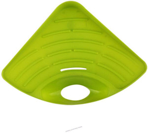 VAPRRA Kitchen Sink Corner Wash Basin Sponge Soap Scrub Brush Storage Holder Rack with Suction Cup SKU: JINPRI_291 Plastic Wall Shelf