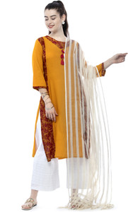 A R SILK Cotton Blend Striped Women Dupatta
