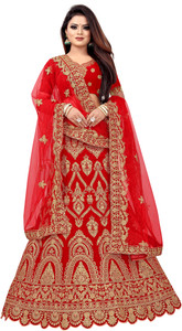 Hensi sarees shop Solid, Embroidered, Checkered, Embellished, Self Design Semi Stitched Lehenga Choli