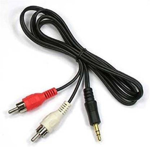 jajalthe  TV-out Cable TV-out Cable 3.5mm 2RCA Aux Stereo cable 1.2 meter (Black, For Home Theater)
