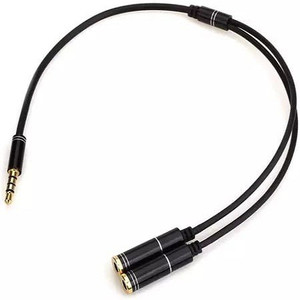 icall AUX Cable 0.5 m foil shield Audio cable 3.5mm male to 2 3.5mm female laptop tablet PC,earphone splitter for laptop ,dual earphones connector (Compatible mobile ,laptop PC ,Audio converter cable ,blackcolor )