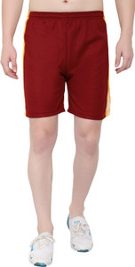 OORA Solid Men Maroon Basic Shorts