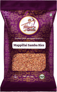 Farmers Grain Traditional Mappillai Samba Rice ( 1 kg ) Brown Boiled Rice (Medium Grain, Parboiled)