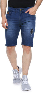 CAMPUS SUTRA Solid Men Denim Blue Denim Shorts
