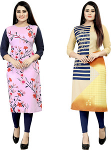 tanvi creation Women Printed Straight Kurta