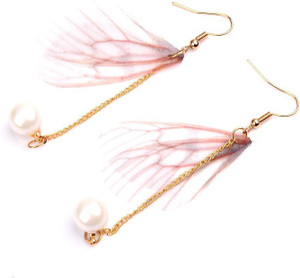 MIRAG Beautiful light weight Wight butterfly feather earrings Zinc Tassel Earring