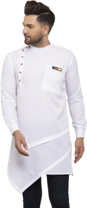 SAIFOO Men Solid Asymmetric Kurta