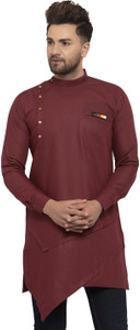 SAIFOO Men Solid Asymmetric Kurta