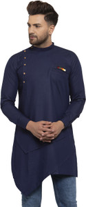 SAIFOO Men Solid Asymmetric Kurta