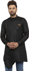 SAIFOO Men Solid Asymmetric Kurta