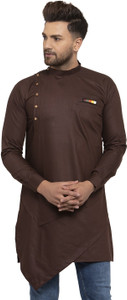 SAIFOO Men Solid Asymmetric Kurta
