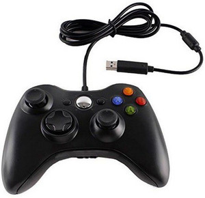 Clubics Xbox 360 Controller with wired for PC / XBOX 360 / XBOX (Black)  Gamepad