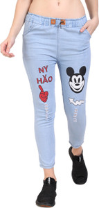 FLORAL Jogger Fit Women Light Blue Jeans