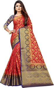 ZUUL Self Design, Woven Banarasi Silk Blend Saree