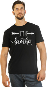 Prime Thread Typography Men Round Neck Black T-Shirt