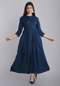 GLAM ROOTS Women Solid A-line Kurta