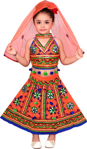 AHHAAAA Girls Lehenga Choli Ethnic Wear Embroidered Ghagra Choli