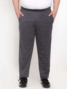 PLUSS Solid Men Grey Track Pants