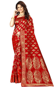 Shoppershopee Woven Banarasi Pure Silk, Lace Saree