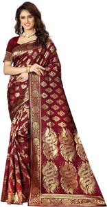 Shoppershopee Woven Banarasi Pure Silk, Lace Saree