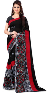ANAND Printed, Paisley, Ombre, Checkered Daily Wear Georgette Saree