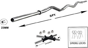 L'AVENIR Gym & Fitness 2pcs. 14" DUMBBELL RODS + 3ft. BEND ROD with ROD LOCKS Weight Lifting Bar