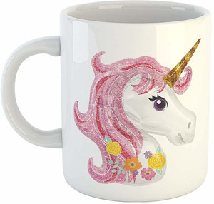 PASHUPATASTRA Beautiful Unicorn Head Printed Coffee Tea Cup Best Birthday Gift for Unicorn Lover With Glossy Finish with Vibrant Print सिरेमिक मग