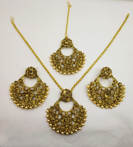 jatin imitation Metal Copper Gold Jewellery Set